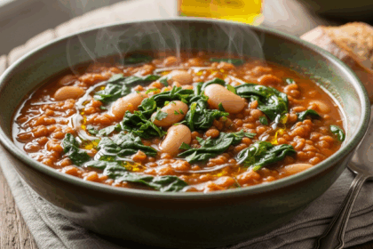Spinach Lentil And Butter Bean Soup