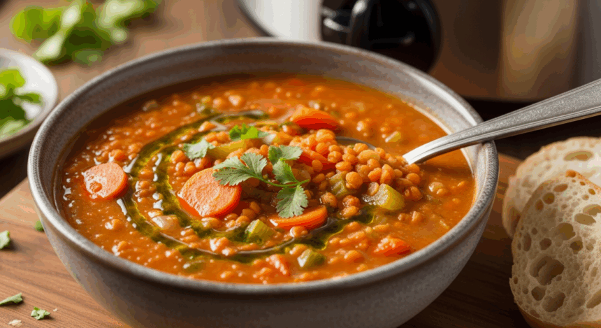 Slow Cooker Red Lentil Soup