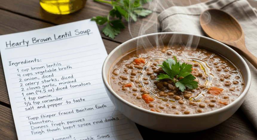 Brown Lentil Soup Recipe