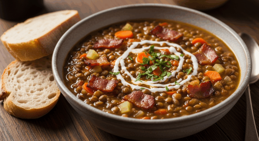 Lentil Bacon Soup