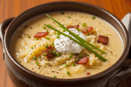 Potato Soup Made With Frozen Shredded Hashbrowns