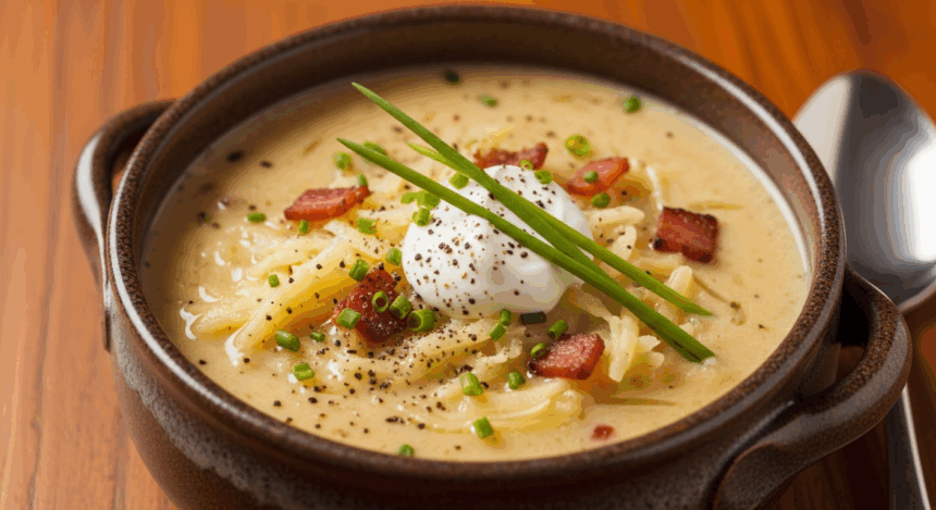 Potato Soup Made With Frozen Shredded Hashbrowns