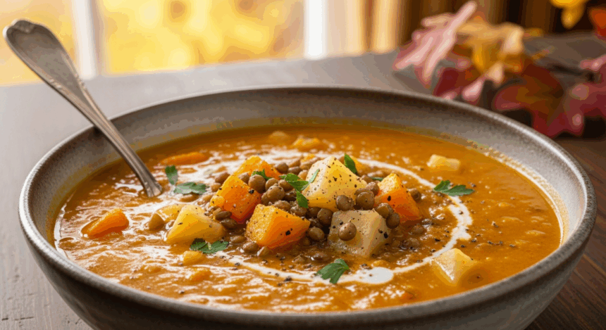 Butternut Squash Lentil Potato Soup