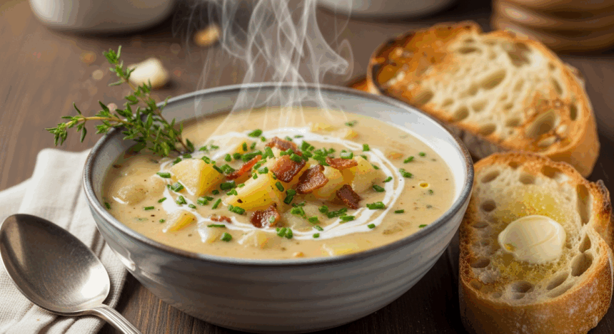 Creamy Potato Soup With Bread