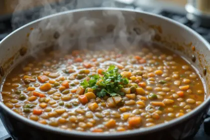 Vegetarian Lentil Soup Cooking