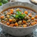 Vegetable Lentil Soup In Bowl