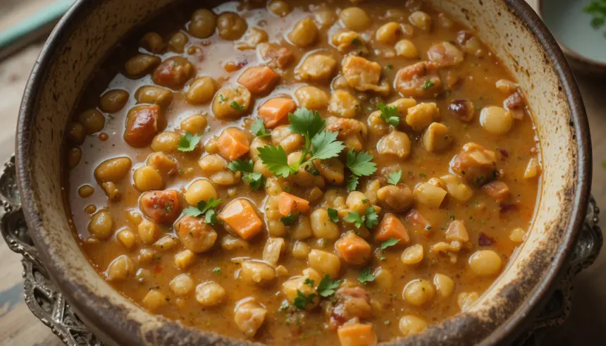 Creamy Lentil Soup In Bowl