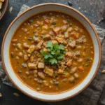 Bowl Of Lentil Soup With Chips