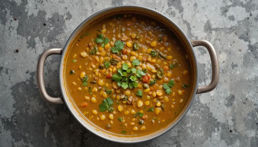 Indian Lentil Soup In Pot