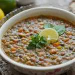 Bowl Of Lentil Soup With Lime