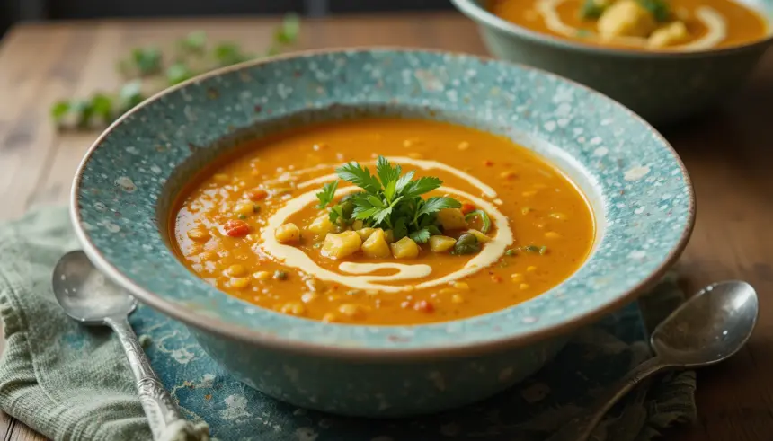 Cauliflower Red Lentil Curry Soup