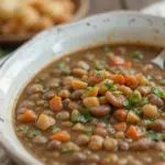 Bowl Of Lentil Soup With Spoon