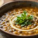 Bowl Of Lentil Soup With Cilantro