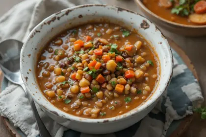 Hearty Lentil Barley Soup