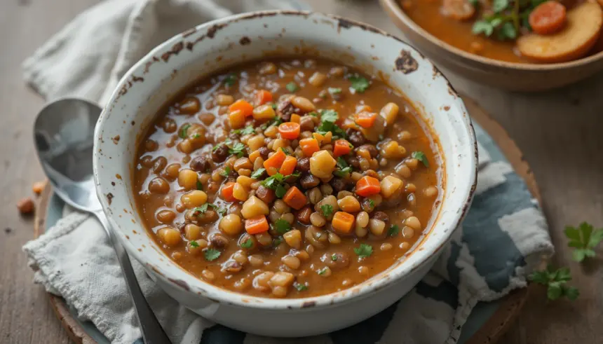 Hearty Lentil Barley Soup