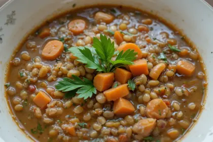 Lentil Soup With Carrots And Herbs
