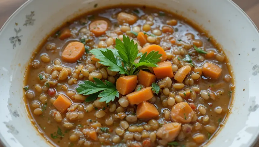Lentil Soup With Carrots And Herbs