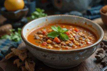 Spicy Vegan Lentil Soup