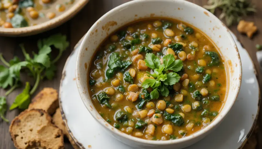 Lentil Soup With Spinach And Herbs