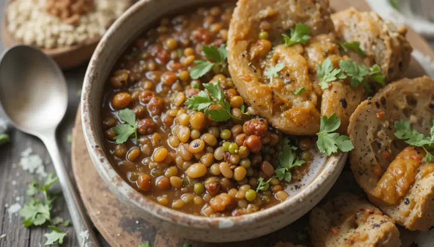 Vegan Lentil Soup Dish