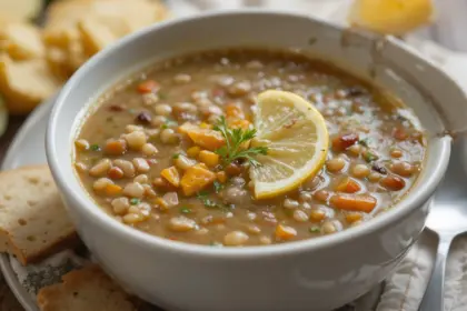 Thick And Creamy Lentil Soup With Lemon