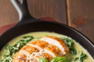 Creamy Chicken Breast In Spinach Parmesan Sauce