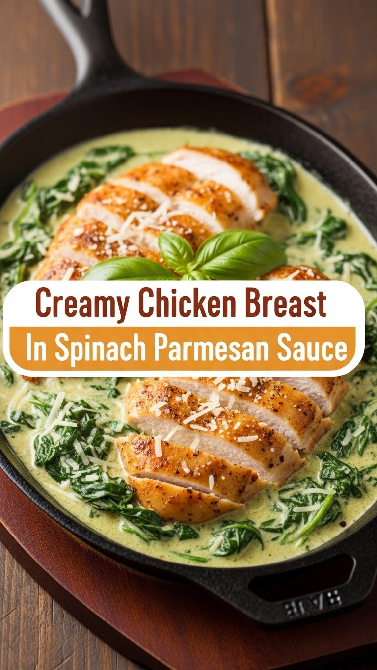 Creamy Chicken Breast In Spinach Parmesan Sauce