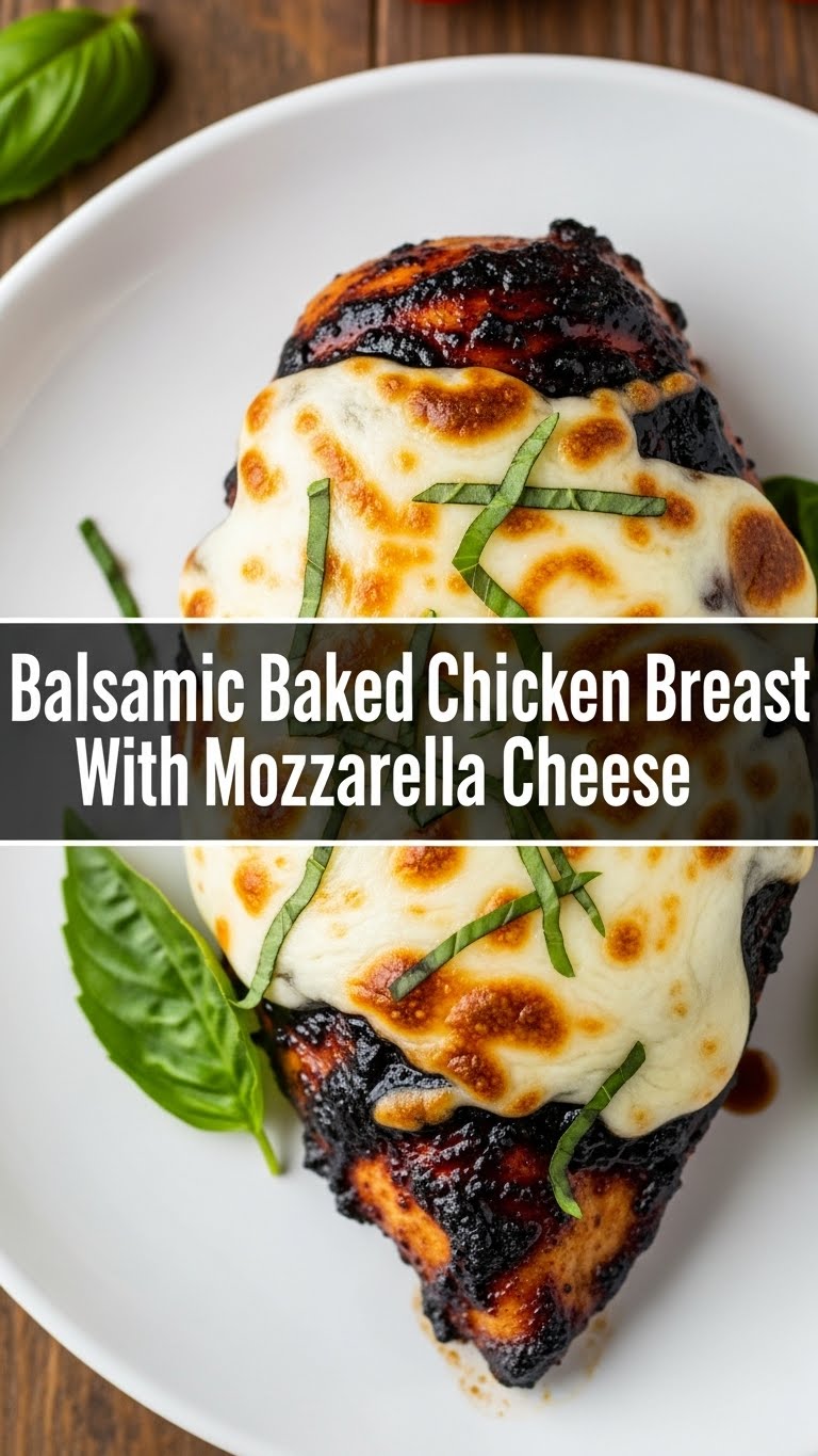 Balsamic Baked Chicken Breast With Mozzarella Cheese