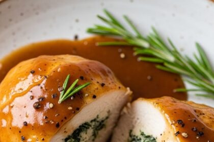 Stuffed Chicken Breast With Gravy