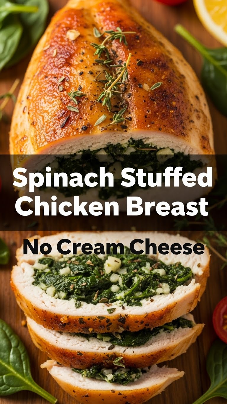 Spinach Stuffed Chicken Breast No Cream Cheese