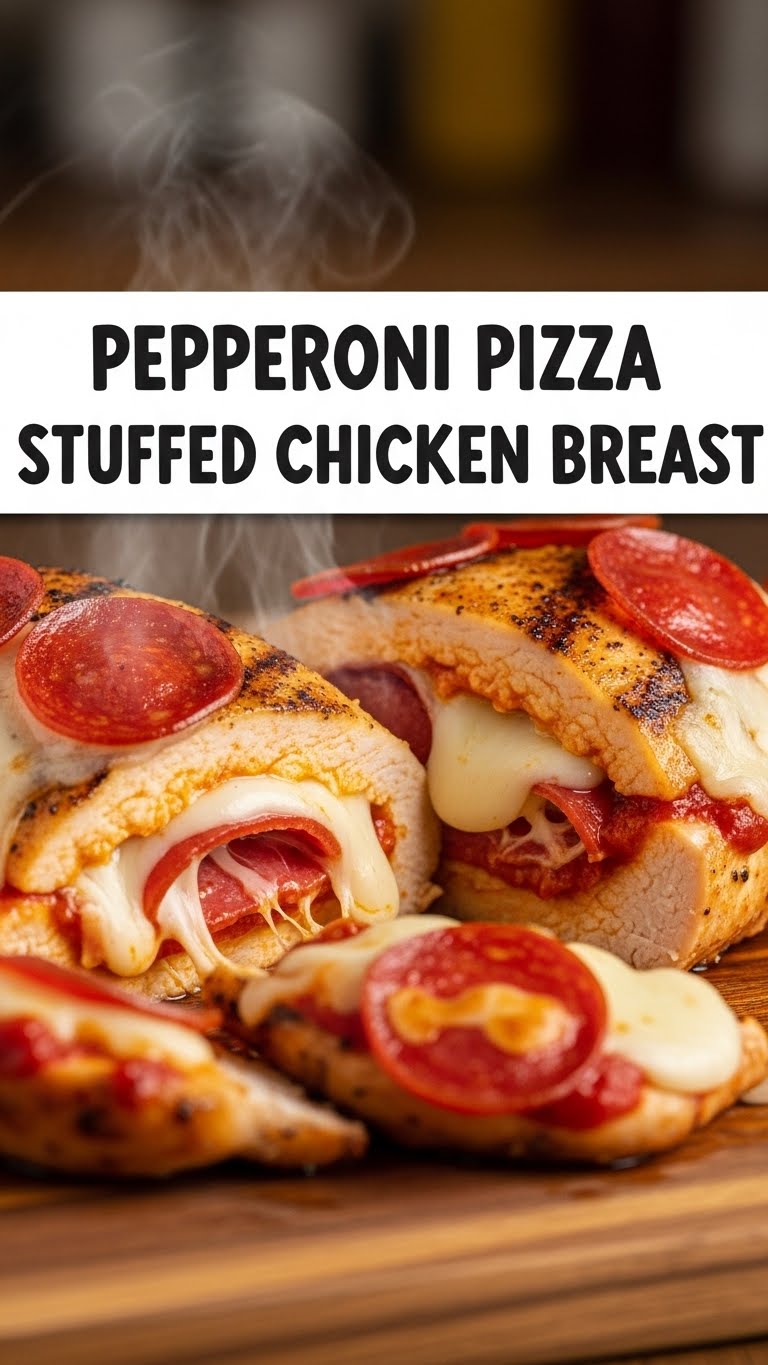 Pepperoni Pizza Stuffed Chicken Breast
