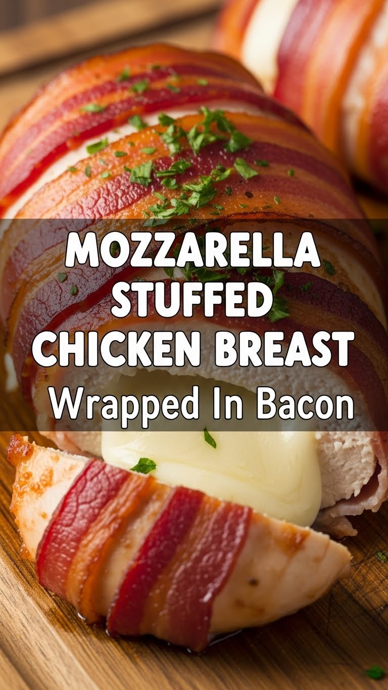 Mozzarella Stuffed Chicken Breast Wrapped In Bacon